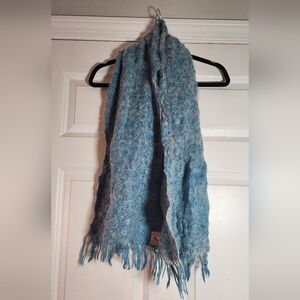 Blackrock Made In Scotland Vintage Blue Fringe Scarf
